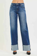 RISEN Mid Rise Wide Straight Jeans With Wide Cuff DARK 26fa3c6c4f5d4e6f9d58d8be87567079-Max-Origin