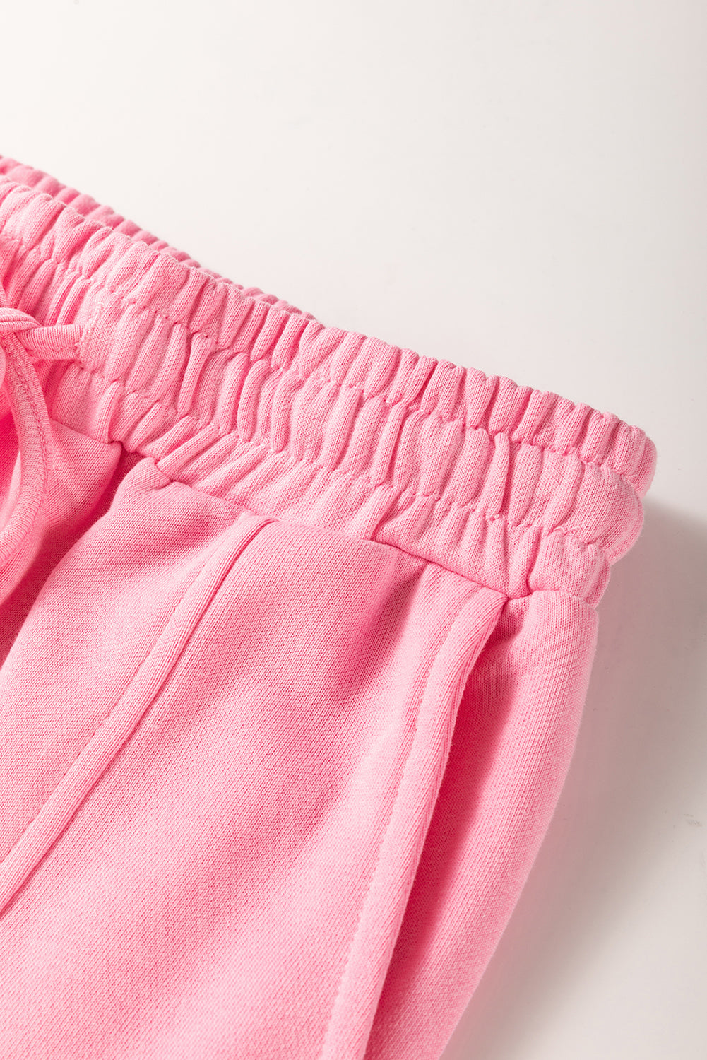 Sachet Pink Solid Color Patchwork Pullover Top and Cargo Pants Set 2720cbe6f70644a3