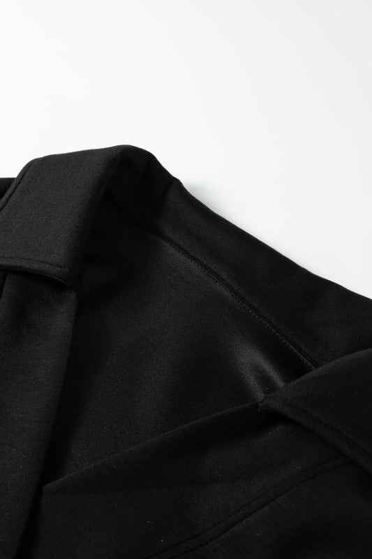 Solid Collared V-Neck Sweatshirt & Sweatpants Set 27265c17-a57a-4408-90ea-d63f844d55e2