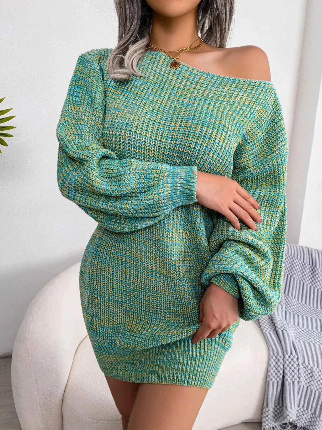 Multi-Color One-Shoulder Sweater Dress 27295e71-c6ed-4d14-b3e7-4394e2dba063-Max-Origin