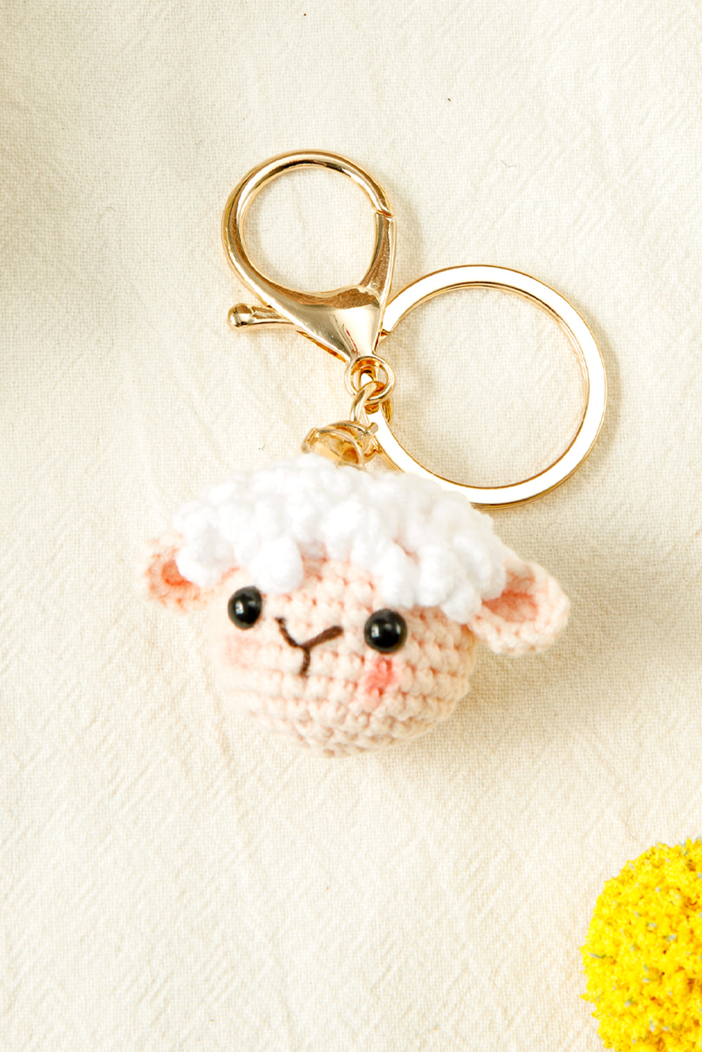 White Crochet Sheep Cute Keychain 272dd51840ccee3a