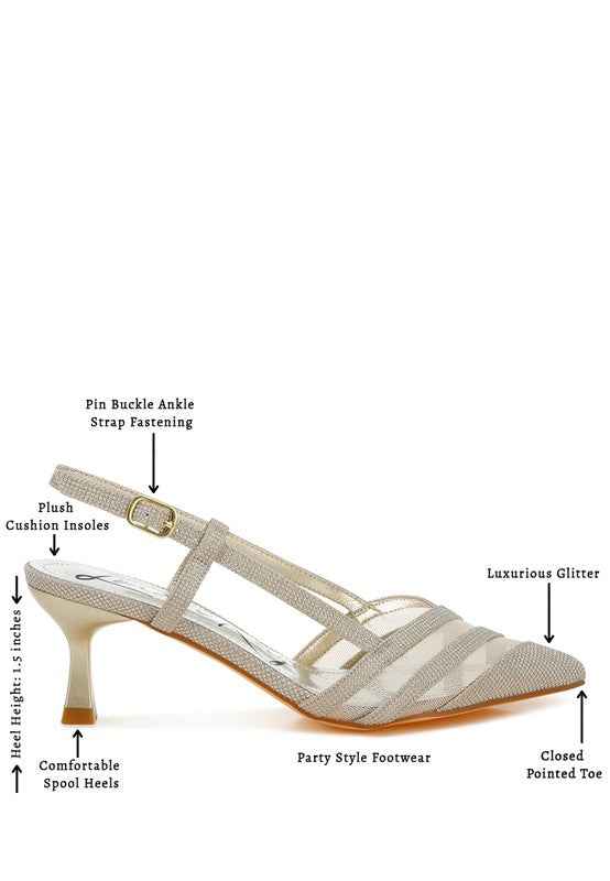Daldra Kitten Heel Slingback Sandals 273d93db-5308-45be-bae1-ceb31e9bfb7d