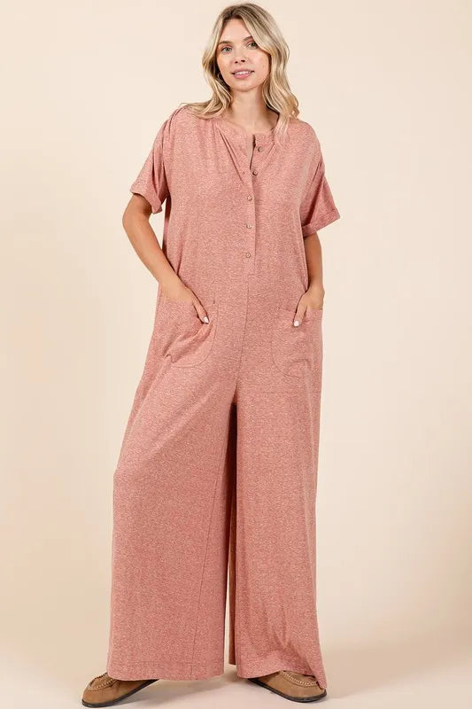Mittoshop Button Detail Short Sleeve Wide Leg Jumpsuit 273f4c90-fd30-42ca-9e9e-7a9a90c8e9cf-Max