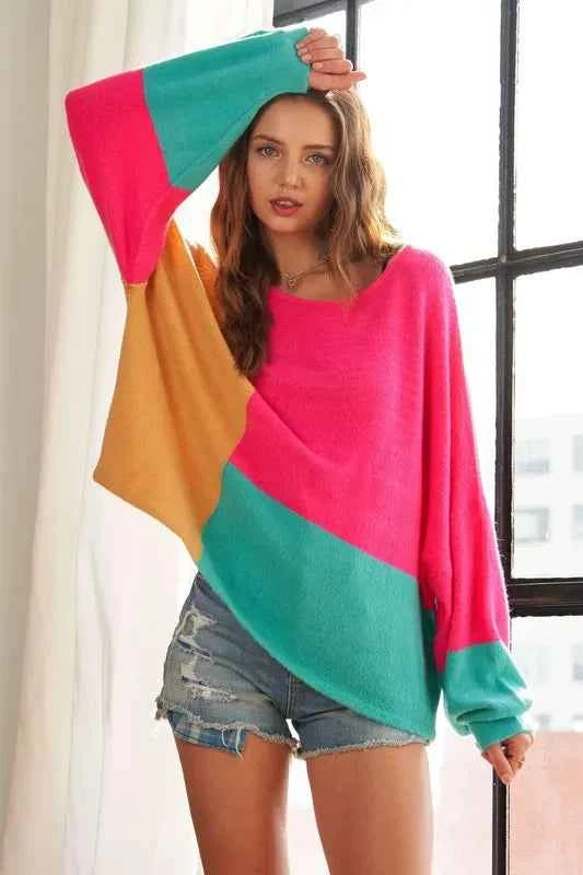 ADORA Loose Fit Colorblock Sweater 274423db8b434aa1b427fee38c78411b-Max-Origin