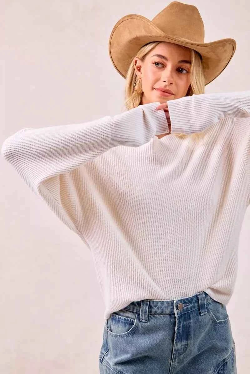 BiBi Waffle Knit Off Shoulder Top 275e8acf3a1a419baeb87559312fd9e1-Max-Origin