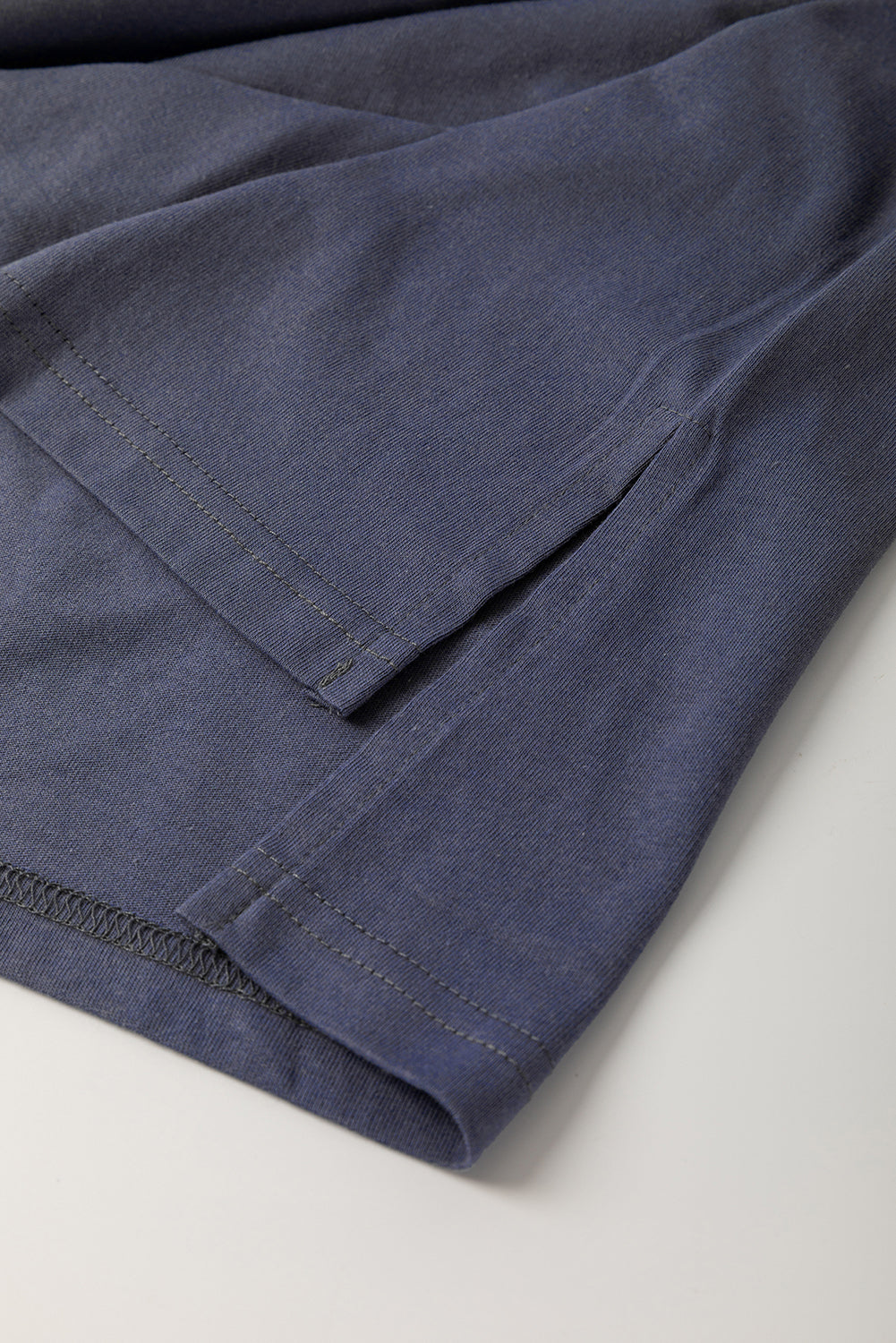 Dark Blue Leopard Colorblock Patchwork Drop Shoulder Top 2760980014ea4f91