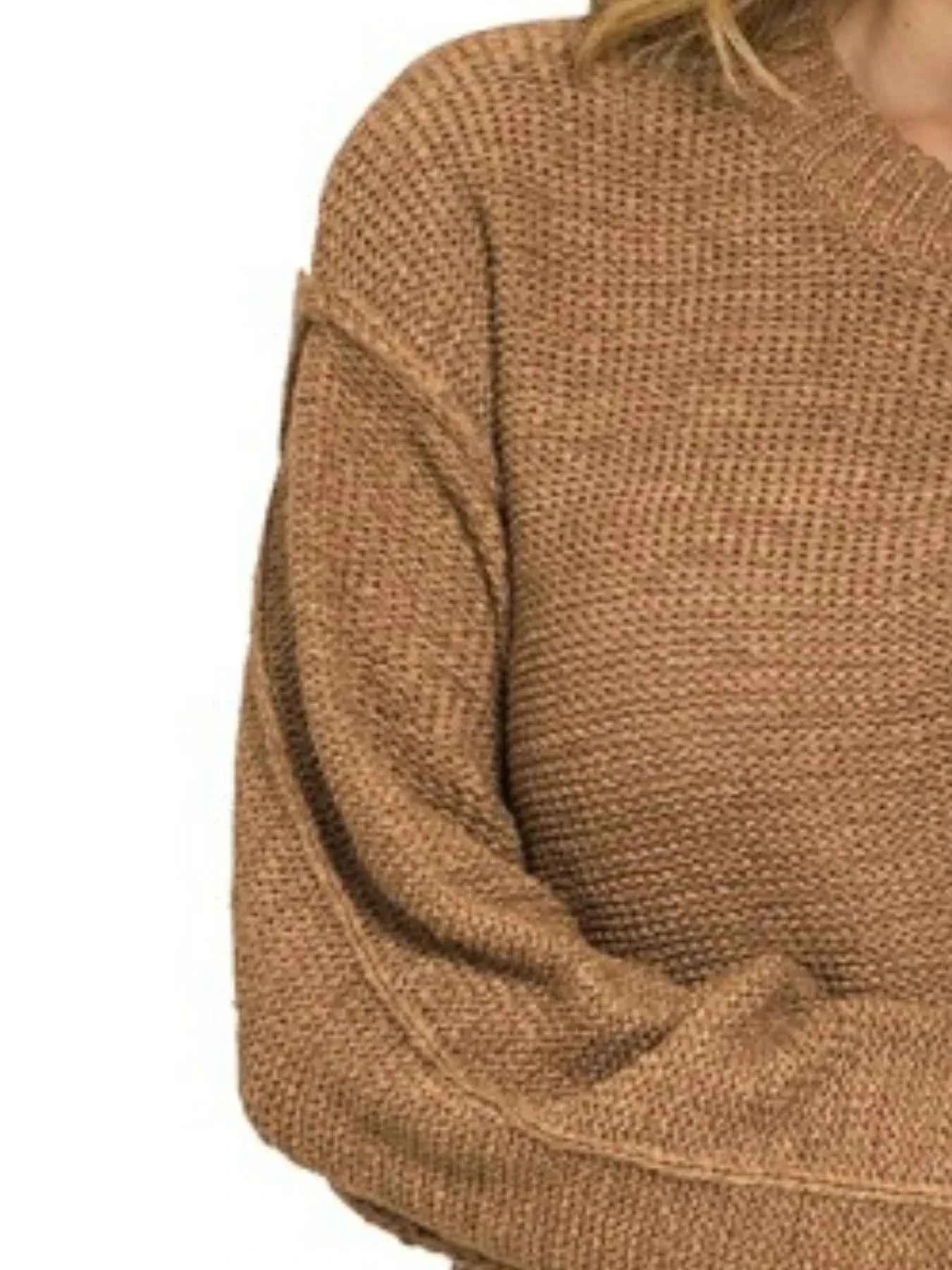 Zenana Exposed Seam Round Neck Sweater 276a670c-82f8-4190-9abb-f8ed725f808d-Max-Origin
