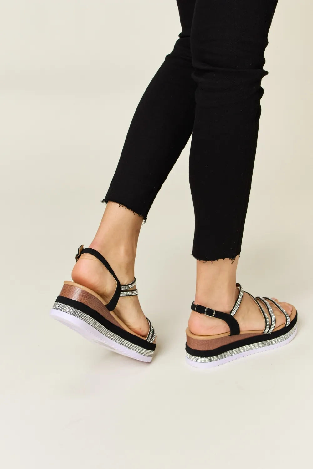 Forever Link Rhinestone Strappy Wedge Sandals 276e5f63-44a8-4689-9a07-874ea95a2b36-Max