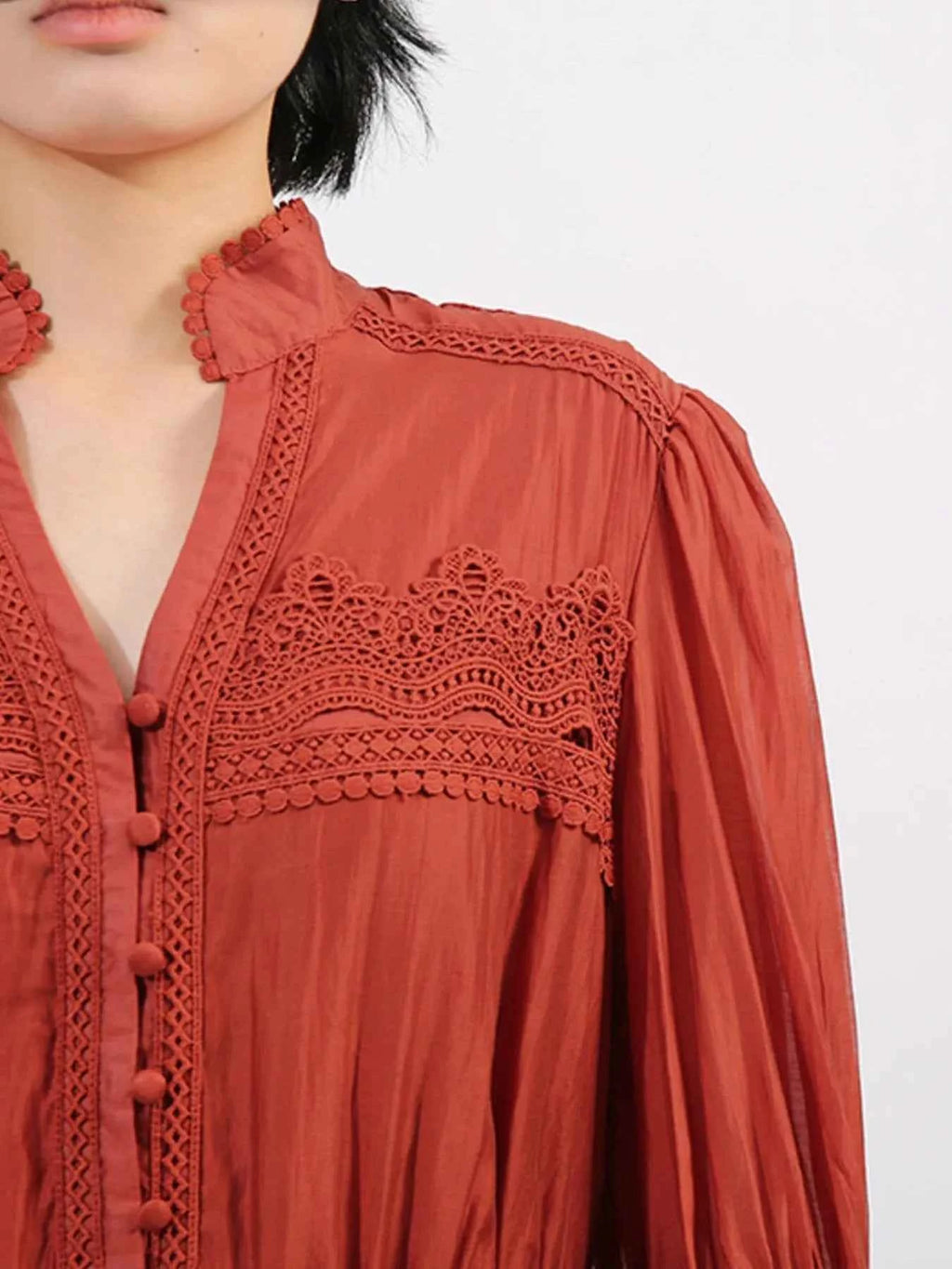 Ruffle Lace Trim Long Sleeve Dress 27834e88-6961-4d04-b34f-f8de9744fc2a-Max-Origin