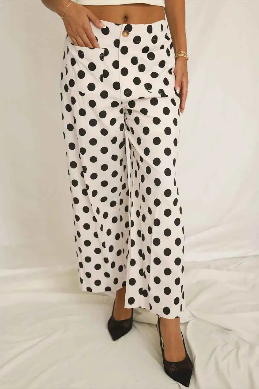 Polka Dot Wide Leg Pants Ivory 2793cb58-3f3b-4023-a9cb-ba2159c3f165-Max-Origin