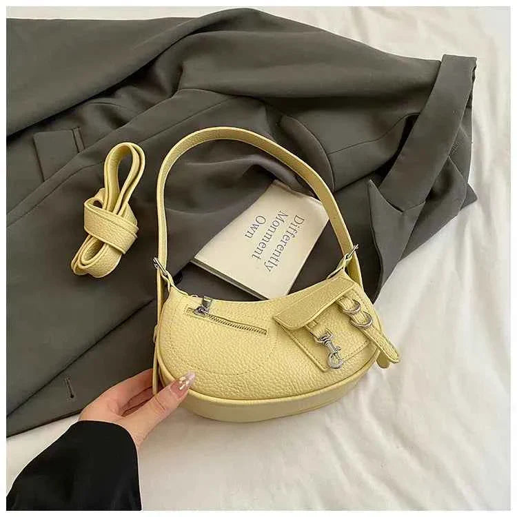 Textured Leather Shoulder Bag Yellow onesize 279b05dd1d894038bc65086055dcf223-Max-Origin