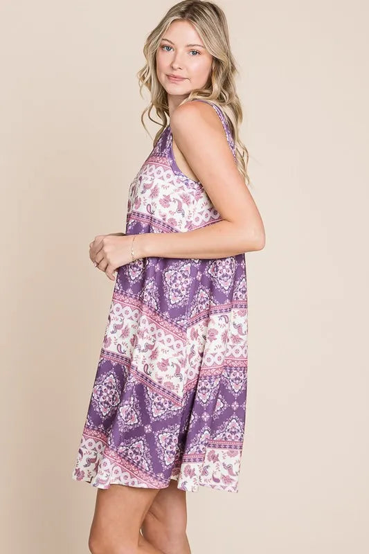 BOMBOM Bohemian Print Sleeveless Dress 279f30d118d84988951fc274c6faea0b-Max-Origin
