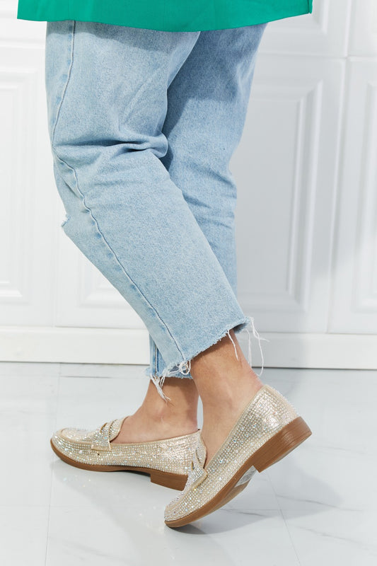 Make It Shine Rhinestone Loafers - Round Toe Faux Leather Flats 27a35022bfb14b70b797fd0418498aba-Max