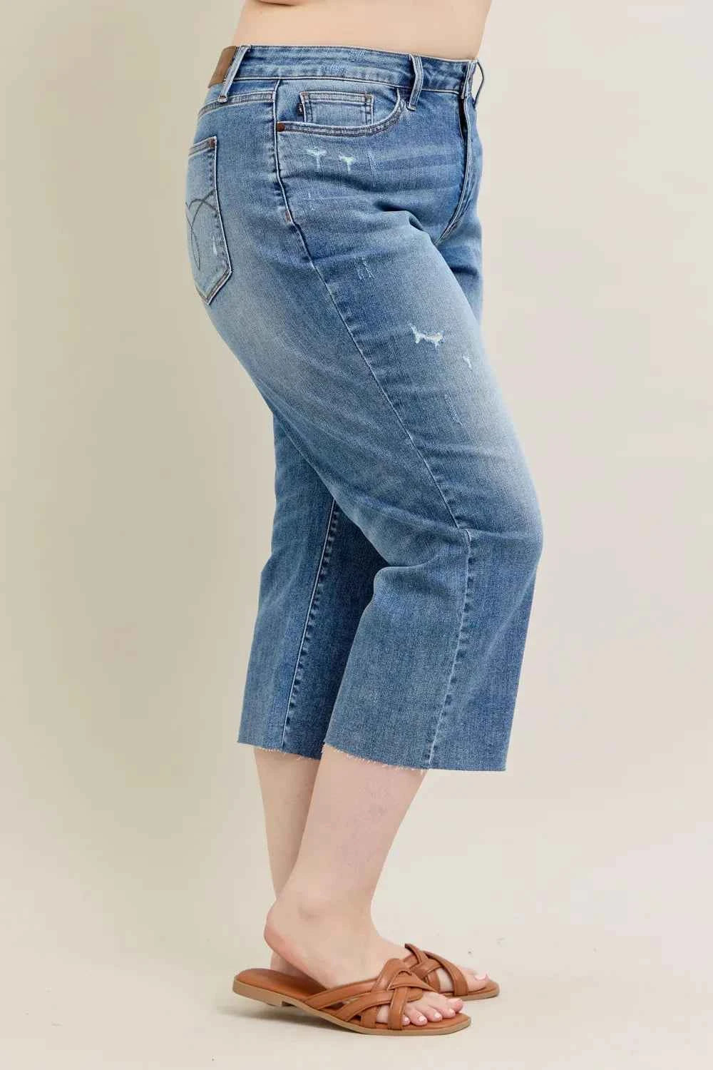 Judy Blue Plus Size High Waist Back Destroy & Raw Cut Hem Crop Wide 27a941a9-0d9d-4e64-9493-7ebe4fd8dd68-Max