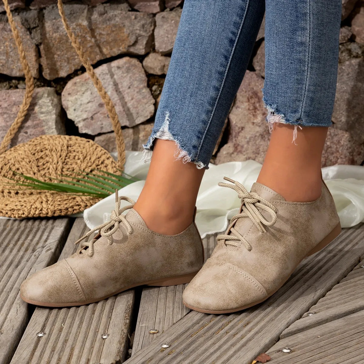 Casual Lace-Up Loafers Khaki 27b40b77-70ea-4a51-b9d8-b44b71cc47c9-Max-Origin