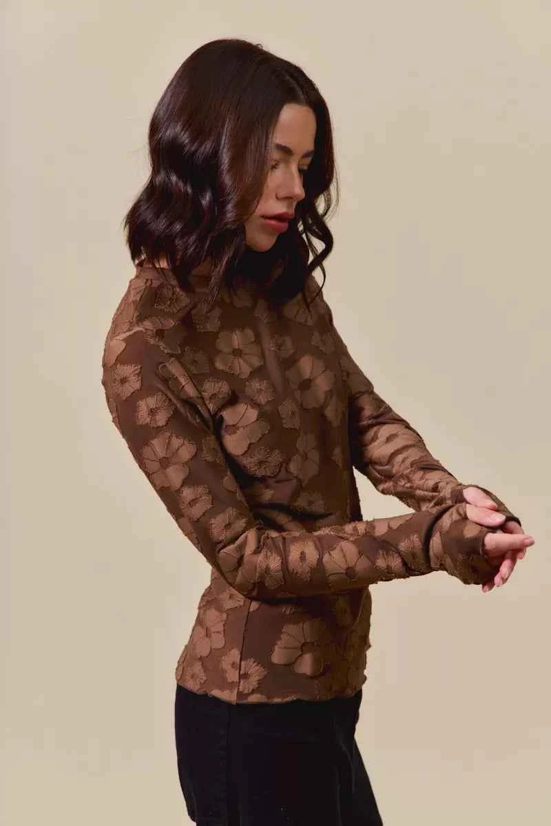 SO ME Stretched Jacquard Casual Tops with Thumb Opening 27c1bd7e4558415d9d06978979abebc4-Max-Origin