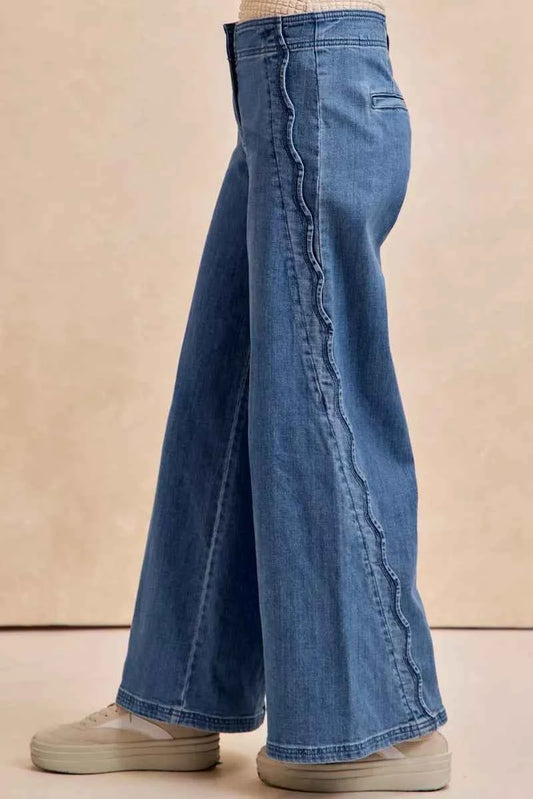 Wavy Side Edge Detail Lined Wide Leg Jeans 27c638ddb0d044a6b69385279ba16bcf-Max-Origin