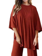 Slit Round Neck Top and Pants Set 27dce503-b409-48eb-a0c6-73342378beb4-Max-Origin