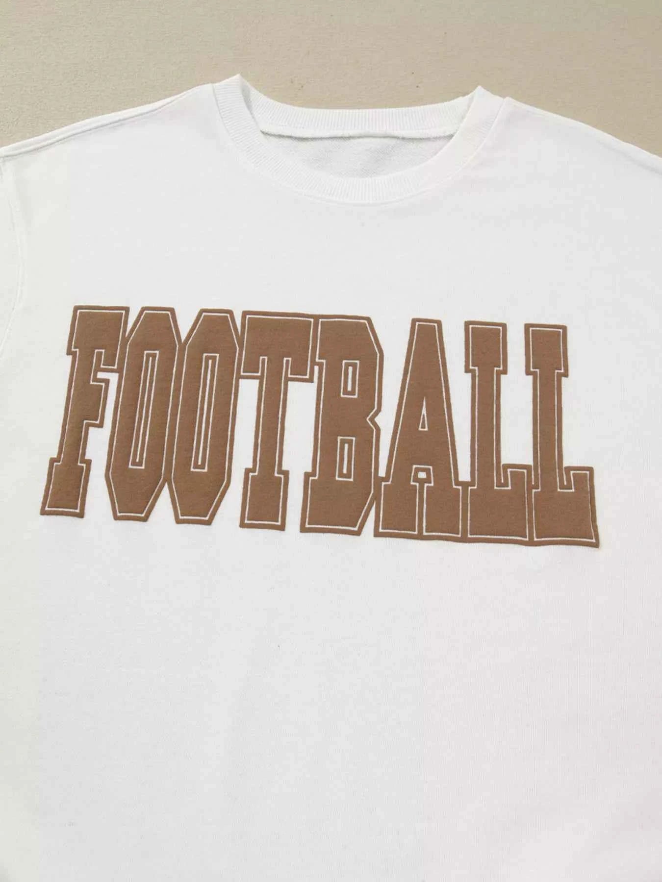 FOOTBALL 3D Letter Graphic Crew Neck Sweatshirt 27ded56220c74dbd8e2a71765447313a-Max-Origin