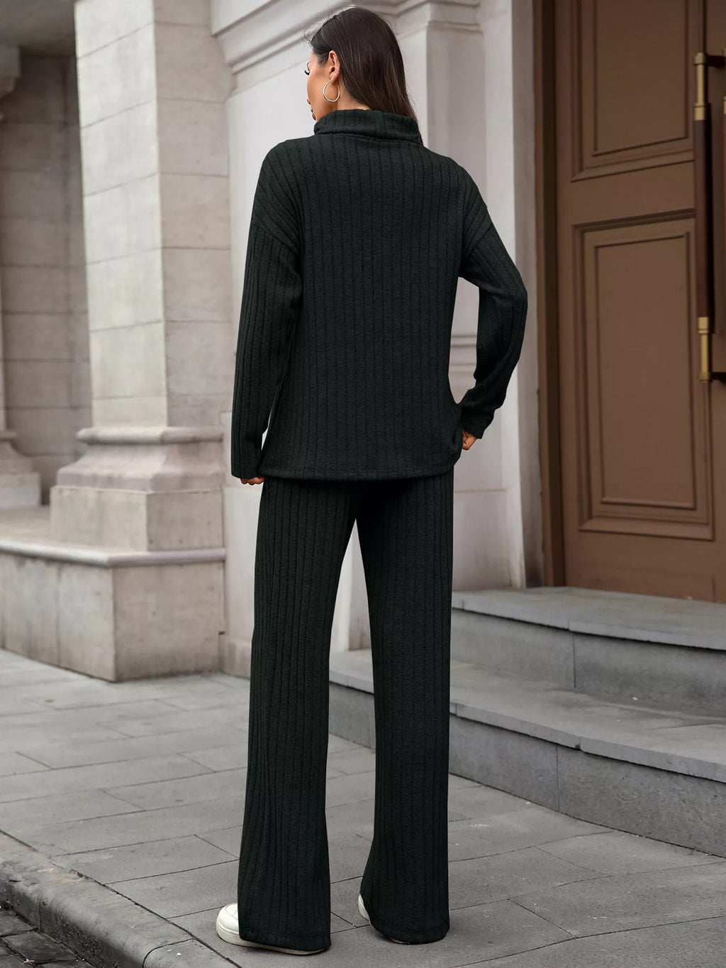 Ribbed Turtleneck Dropped Shoulder Top and Pants Sweater Set 27e59dd4-06b4-4dc5-9bac-ca8454a2990a-Max-Origin