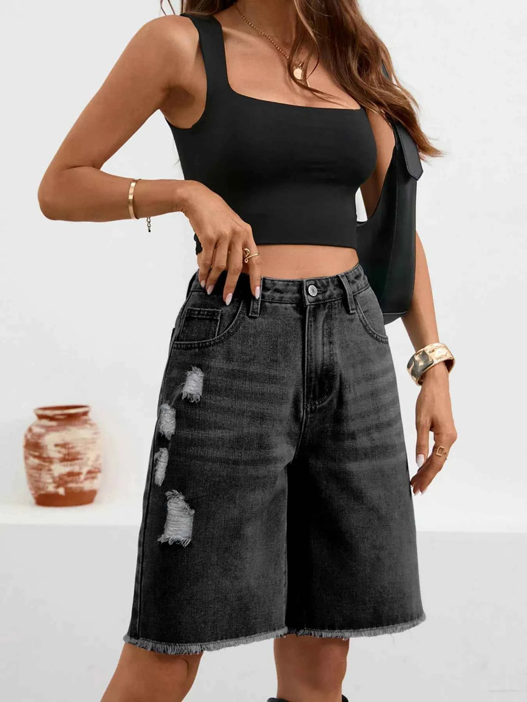 Ripped Frayed Hem Denim Shorts 27f63e047aa74d239b178efd1d9f3cf2-Max-Origin