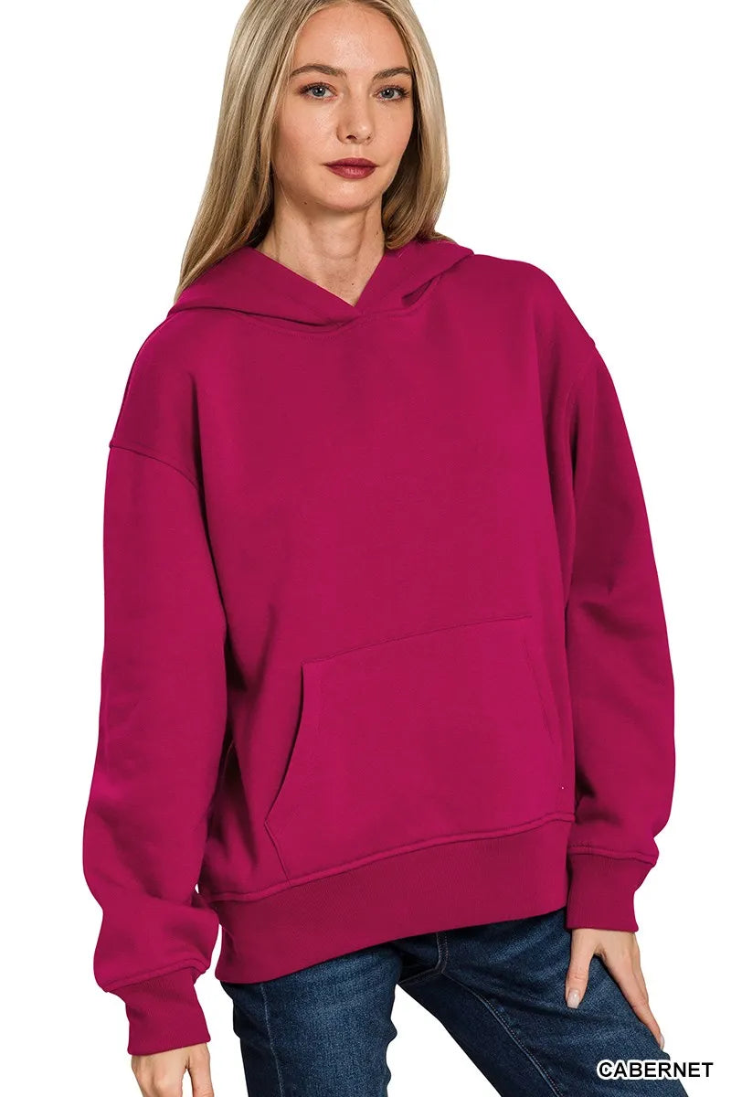 Zenana Fleece Kangaroo Pocket Hoodie CABERNET 2809b9af67684c7ea5ba3aea4a19f09c-Max-Origin