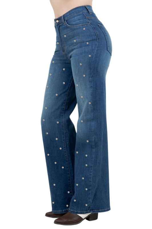 Wide Leg Jean with front studded detail medium blue 280a52eb-940b-4def-9a21-0da4aac79655_7f2f9a58-d2b5-4f74-8632-823ad6855eb9
