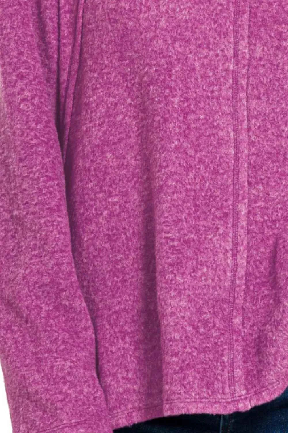 Zenana Brushed Hacci Exposed Seam Hi Low Sweater 280b44c8-9daf-45dd-b281-83d1058e669e-Max-Origin