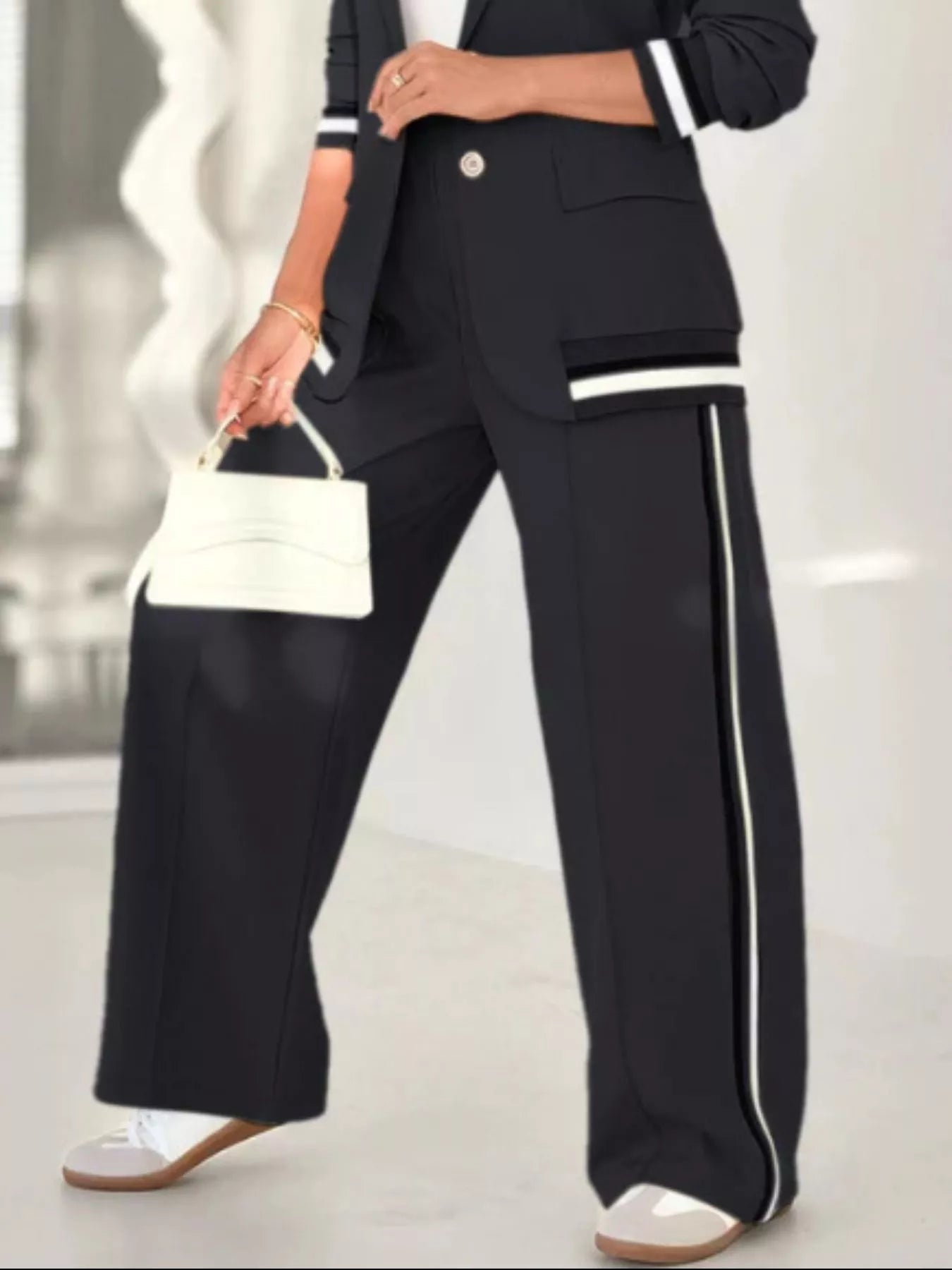 Full Size Striped Trim Button Down Jacket and Pants Set Plus Size 2814e1fc-af91-4265-a20a-df628eb946c1-Max-Origin