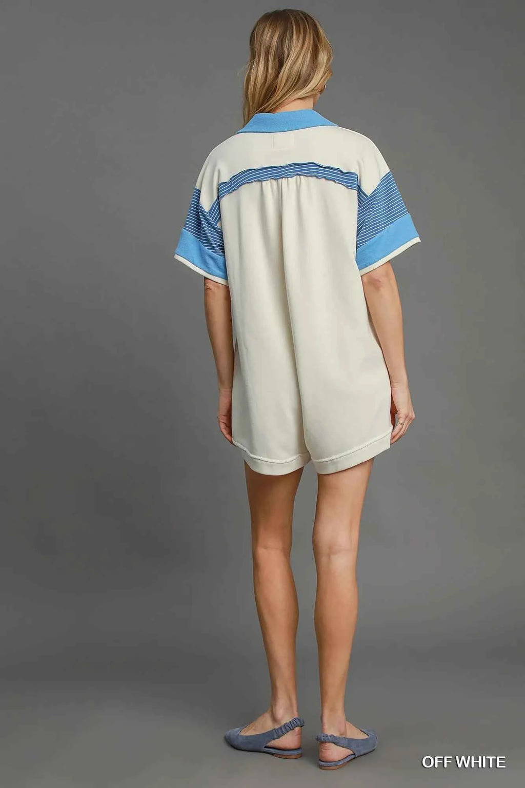 Umgee French Terry Collared Colorblock Romper 28167f0f-d77a-4cdd-9d85-9065862e709c-Max-Origin