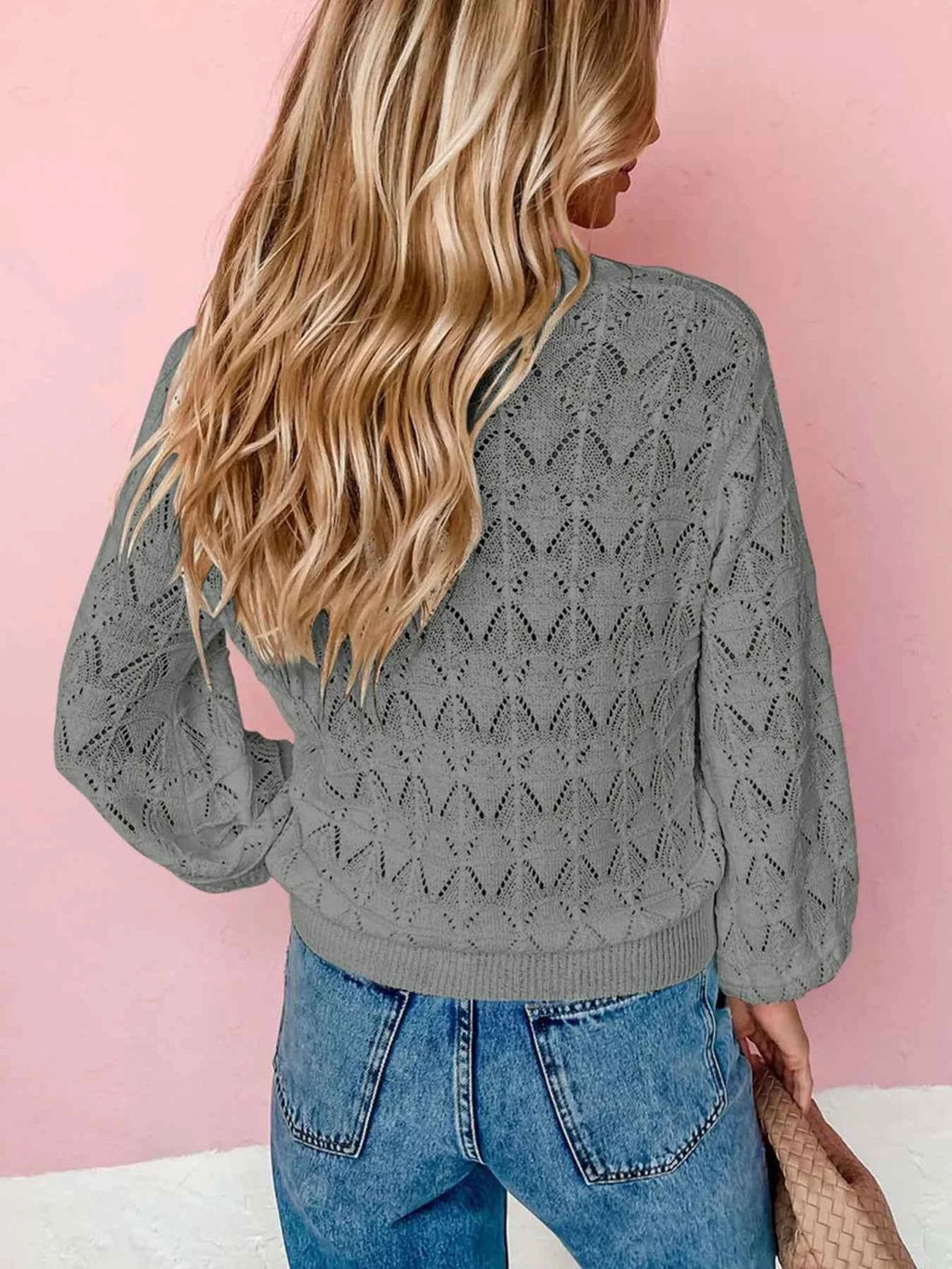 Buttoned Front Openwork Cardigan 28194f03-3700-4a31-a1a1-c6b7a4ea44b0-Max-Origin