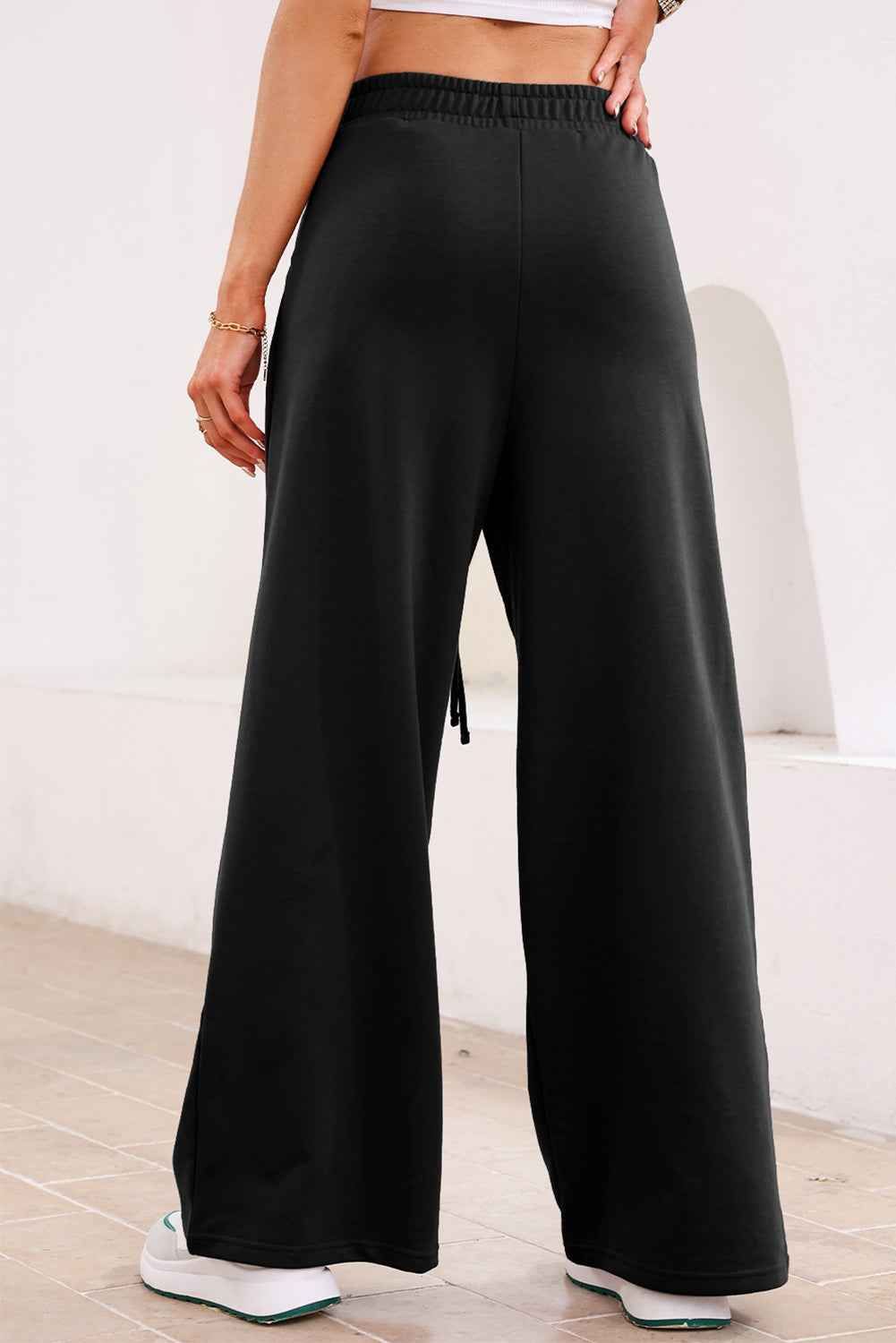 Dearlovers Black Tied Elastic High Waist Pleated Detail Solid Sweatpants 2834677df94b270b