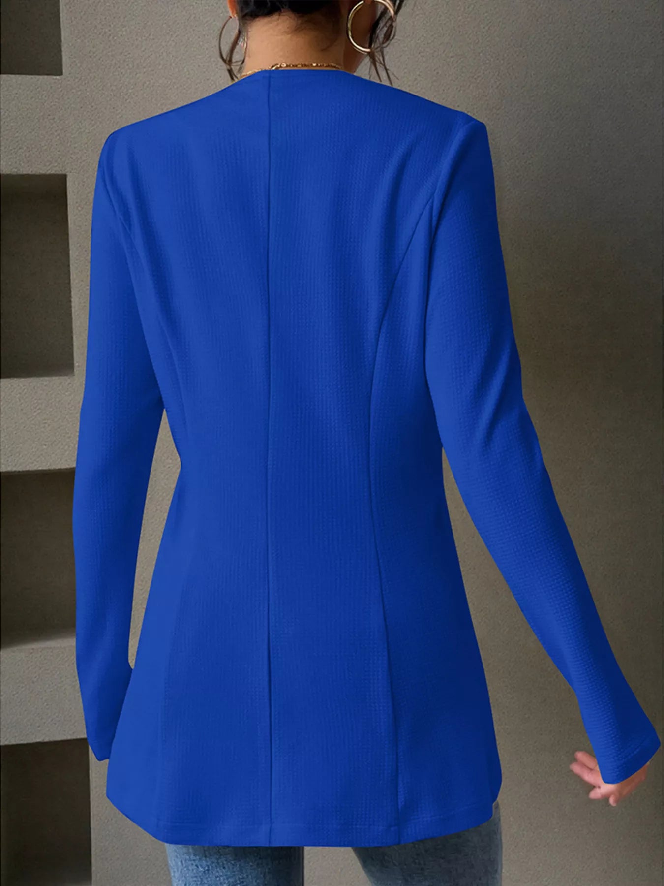 One Button Long Sleeve Blazer 283d8ea82ed648fe94405699303fe114-Max-Origin