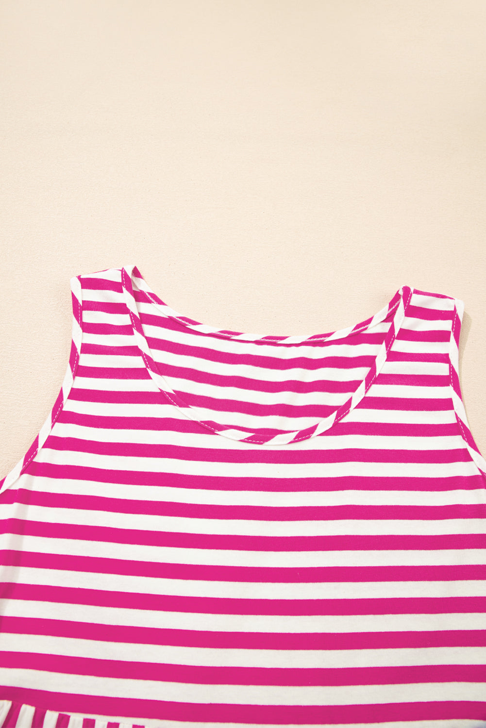 Black Stripe U Neck Sleeveless Loose Fit Mini Dress 2842f42459da6d2b