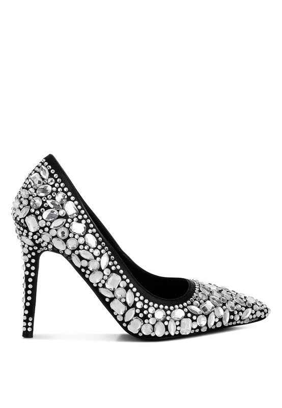 Iceout Diamante & Rhinestone Embellishments Pumps 2843898b-66d1-4653-9513-958205d90739