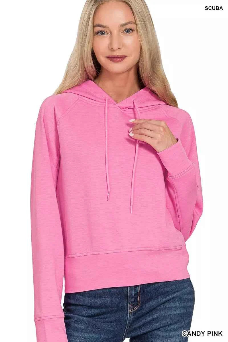 Zenana Drawstring Scuba Hoodie CANDY PINK 286005238ca0445caf98bc06d6379fb7-Max-Origin