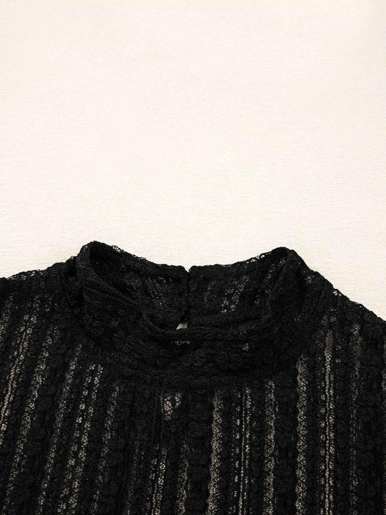 Lace Patchwork Flounce Sleeve Slim Fit Top 286bb895a16f4e77a0a1ba5b7a7bba53-Max-Origin