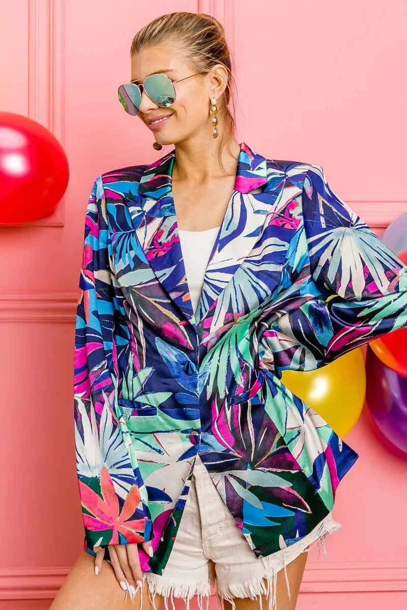 BiBi Thin Satin Tropical Single Blazer 2875e26d-80f5-4773-bb43-cb06596424f5-Max-Origin