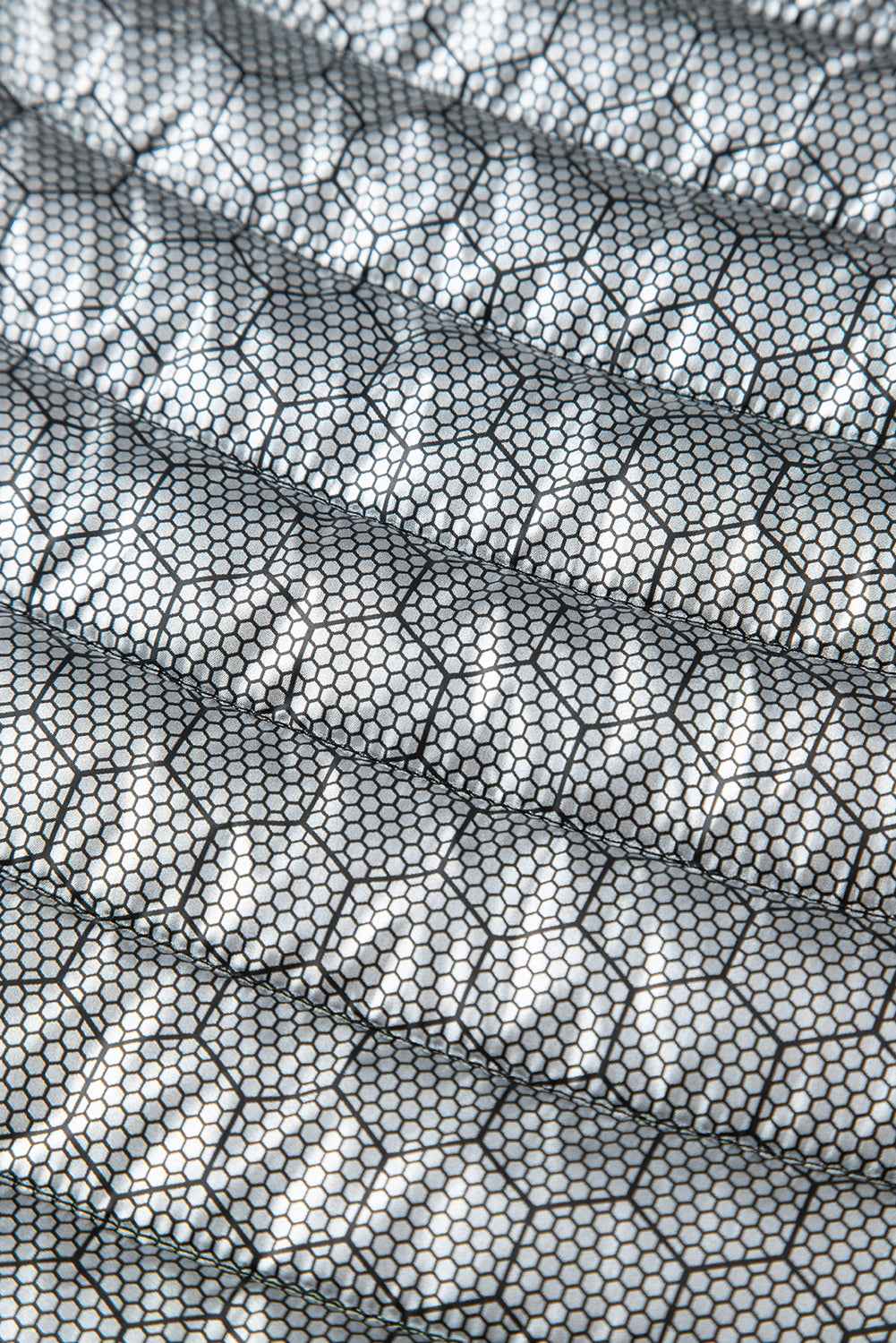 Silvery Solid Color Quilted Zip-up Puffer Jacket 2876875d651956a0