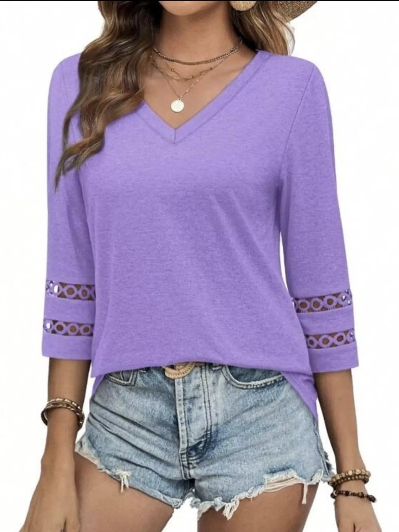 Full Size V-Neck 3/4 Sleeve T-Shirt Plus Size 287dba1865834cb084c05a1252a9a0f7-Max-Origin