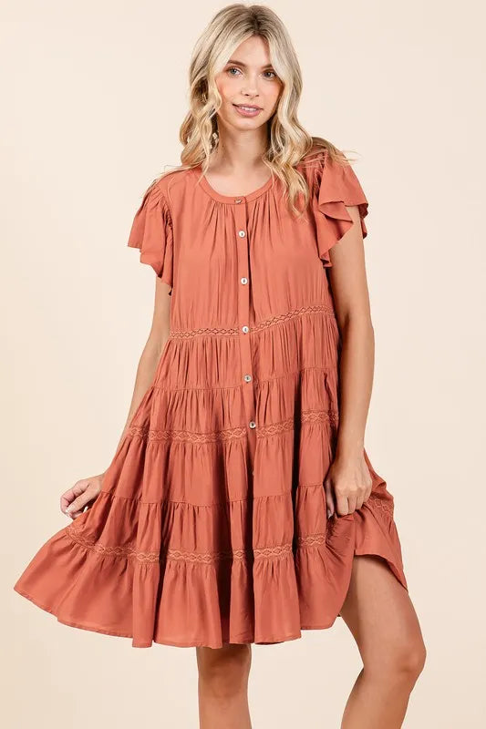 Mittoshop Lace Detail Ruffled Button Down Tiered Dress Pumpkin 28cf38ab-4d5e-43a2-a2cc-934a4069925b-Max