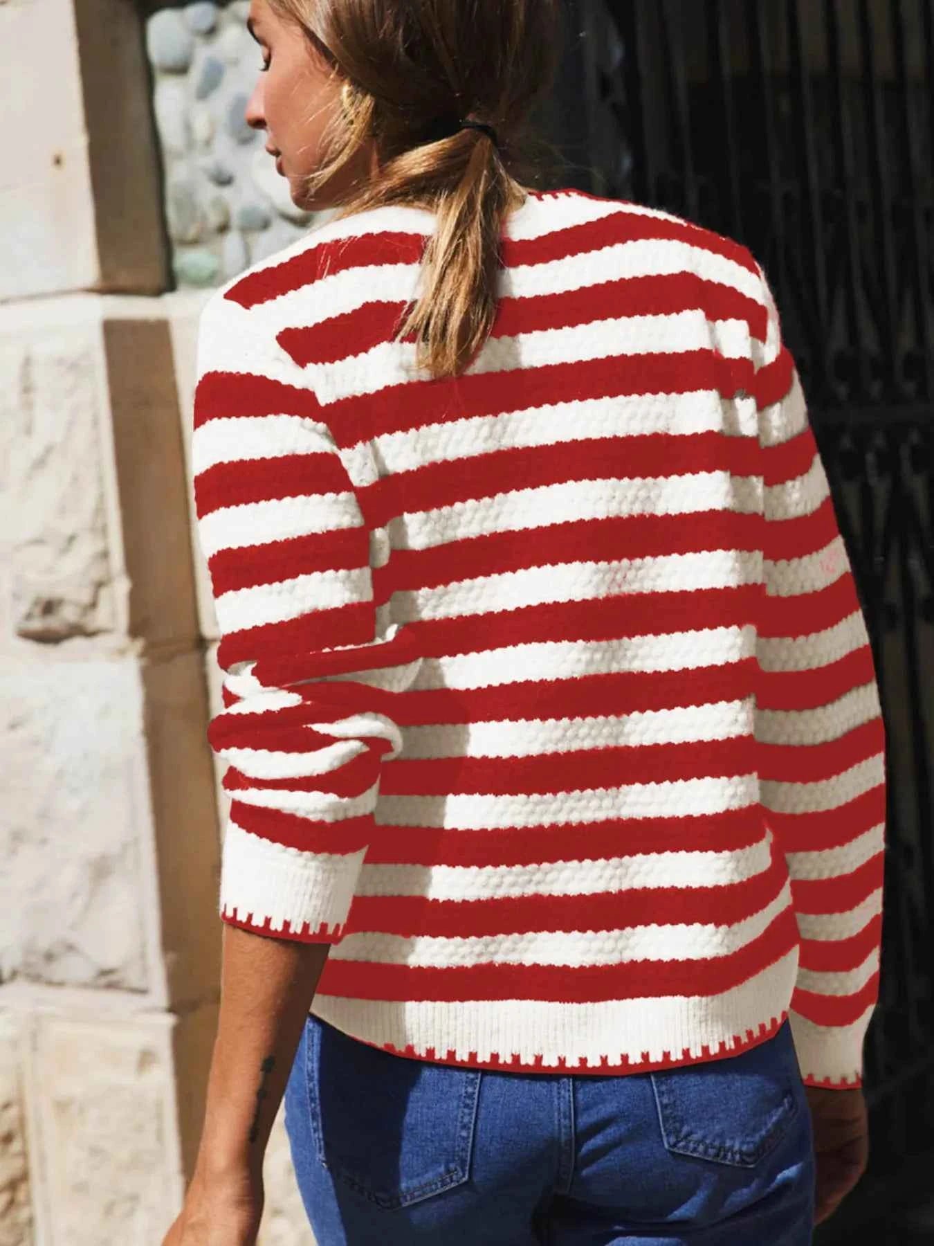 Button Down Striped Long Sleeve Cardigan 28ec558f-82ef-46d8-921b-e9b17a5d6ec5-Max-Origin