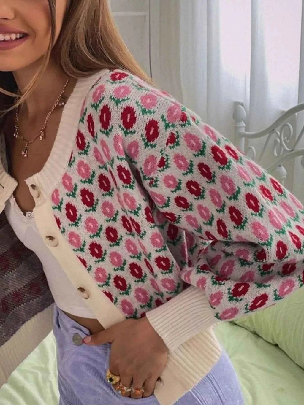 Floral Button Up Long Sleeve Cardigan 28f11219-0135-41d8-96df-daff4824e728-Max-Origin