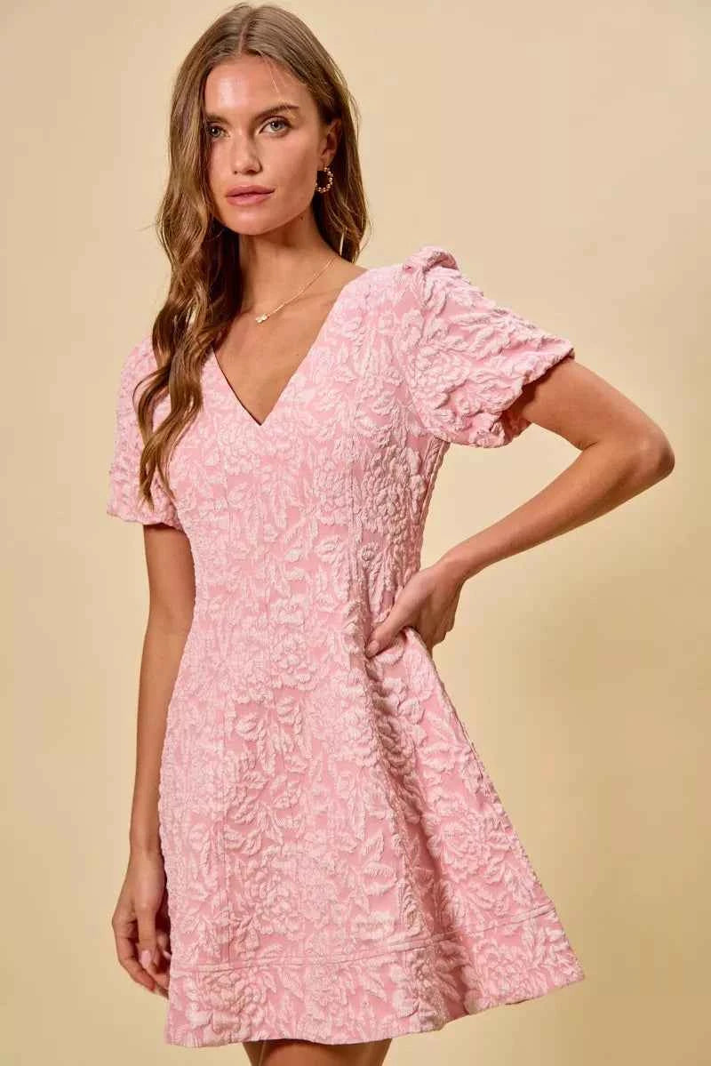 SO ME Floral Jacquard Fit And Flare Daily Mini Dress 29044eddddec4c77849b038c67deaac8-Max-Origin
