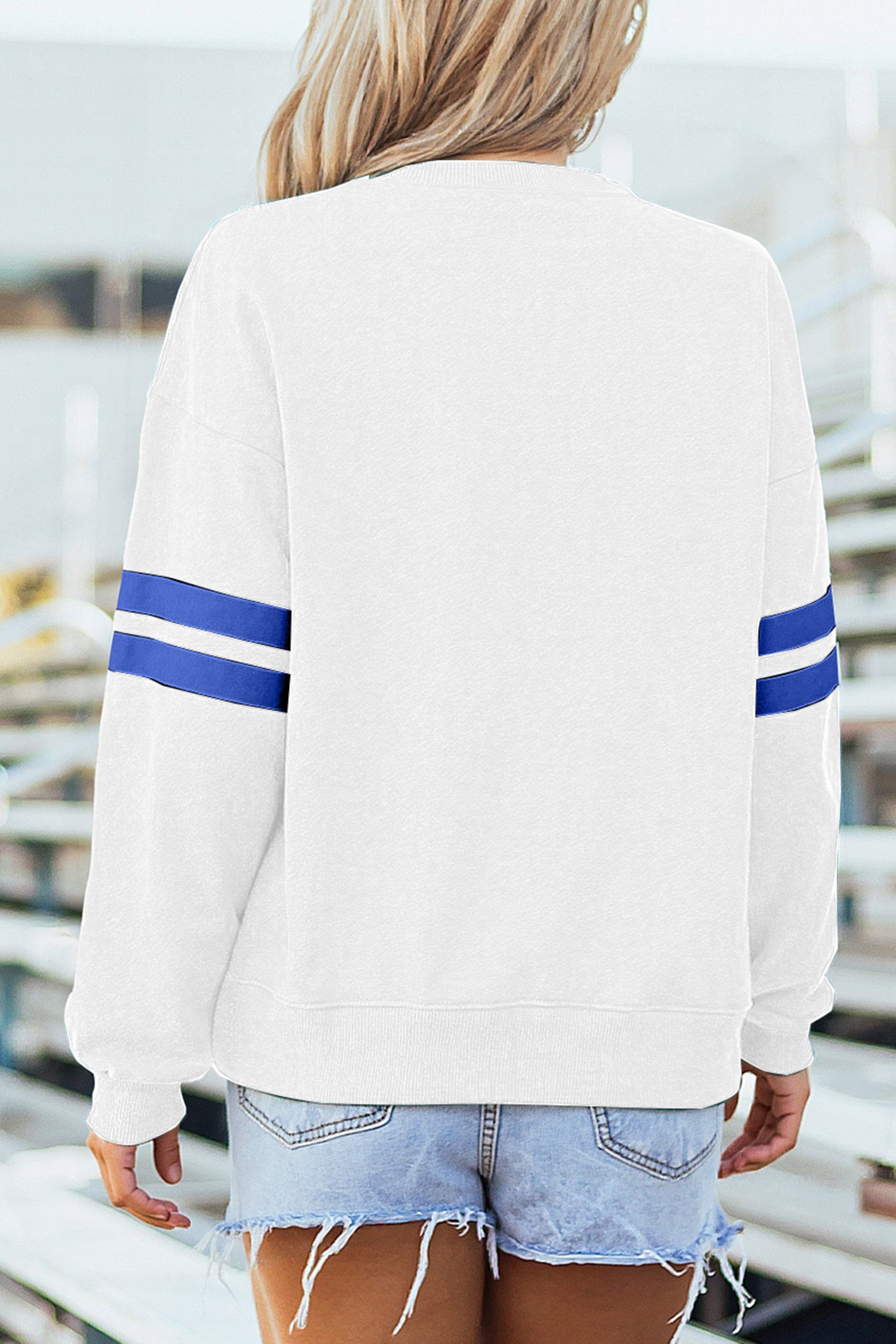 White ALABAMA Varsity Striped Pullover Sweatshirt 290ee07daed84ced