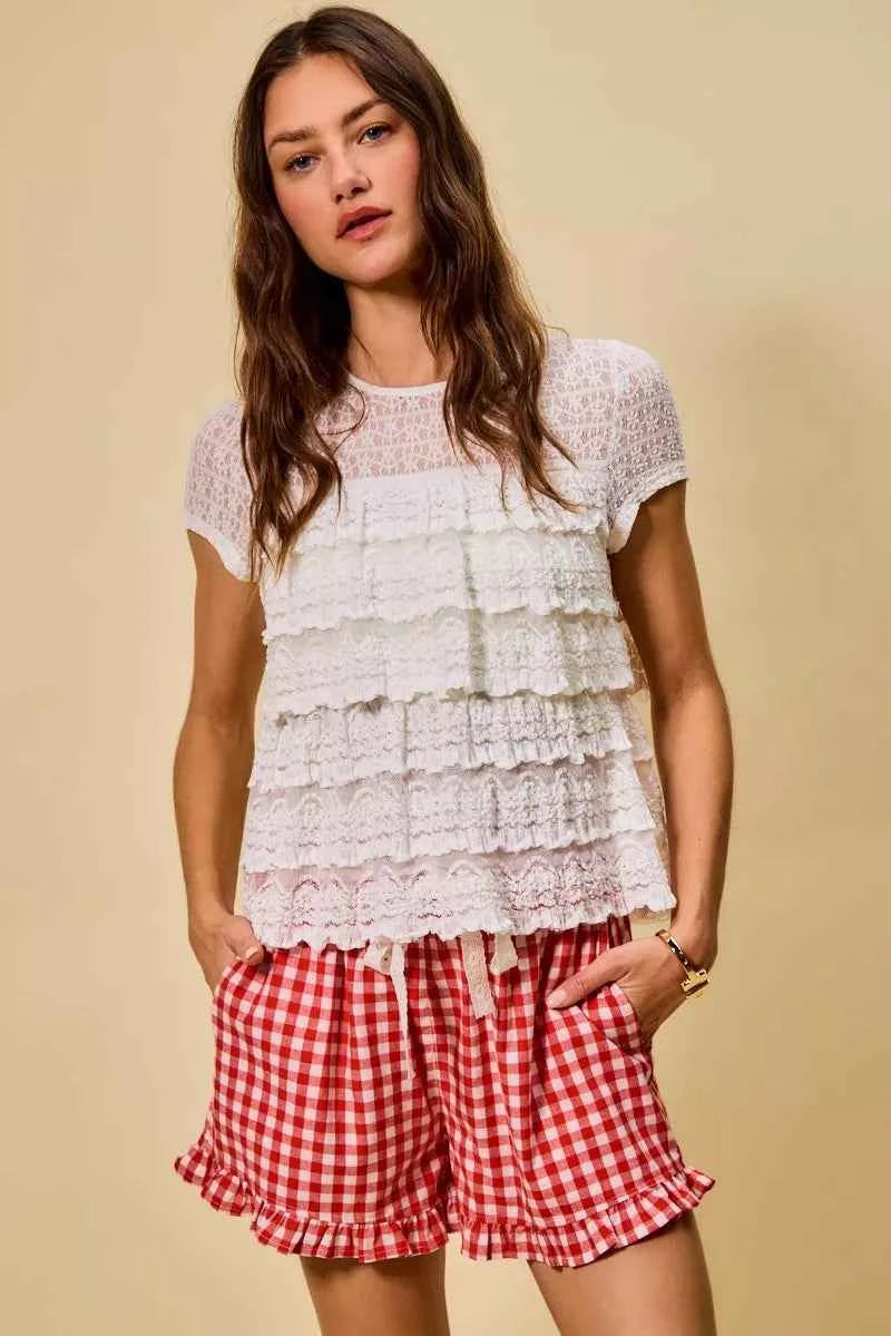SO ME Ruffle Tiered Stretch Lace Short Sleeves Knit Top 290f9d88743b4ffcbfea2c1dbdbb2dd8-Max-Origin