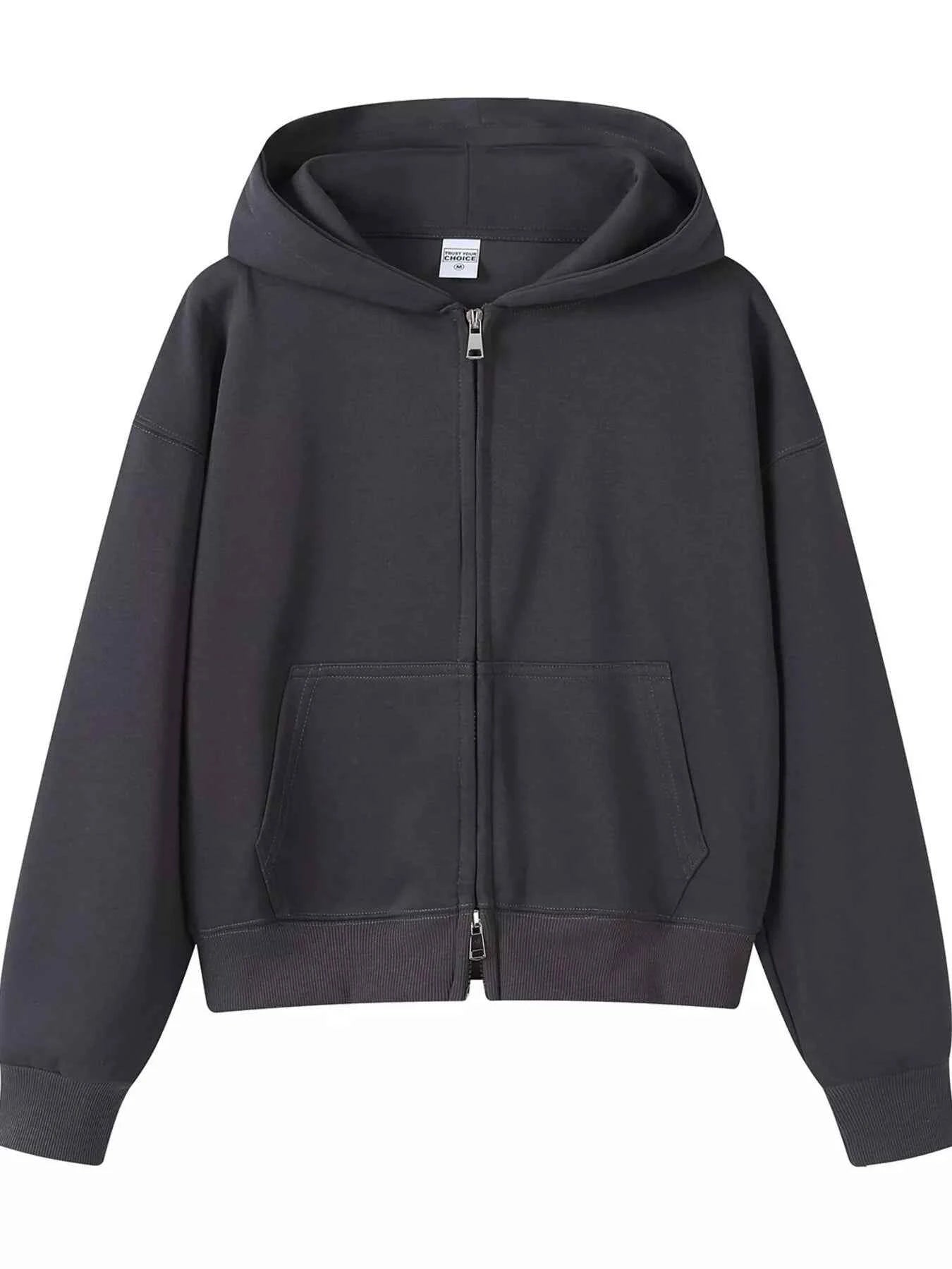 Full Size Casual Zip-Up Long Sleeve Hoodie Plus Size Dark Gray 29170be3be5a4dd6a7b885bd4435973f-Max-Origin