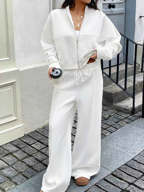 Zip Up Jacket and Pants Set White 29348a27-f129-4672-9077-1095ed16632e-Max-Origin