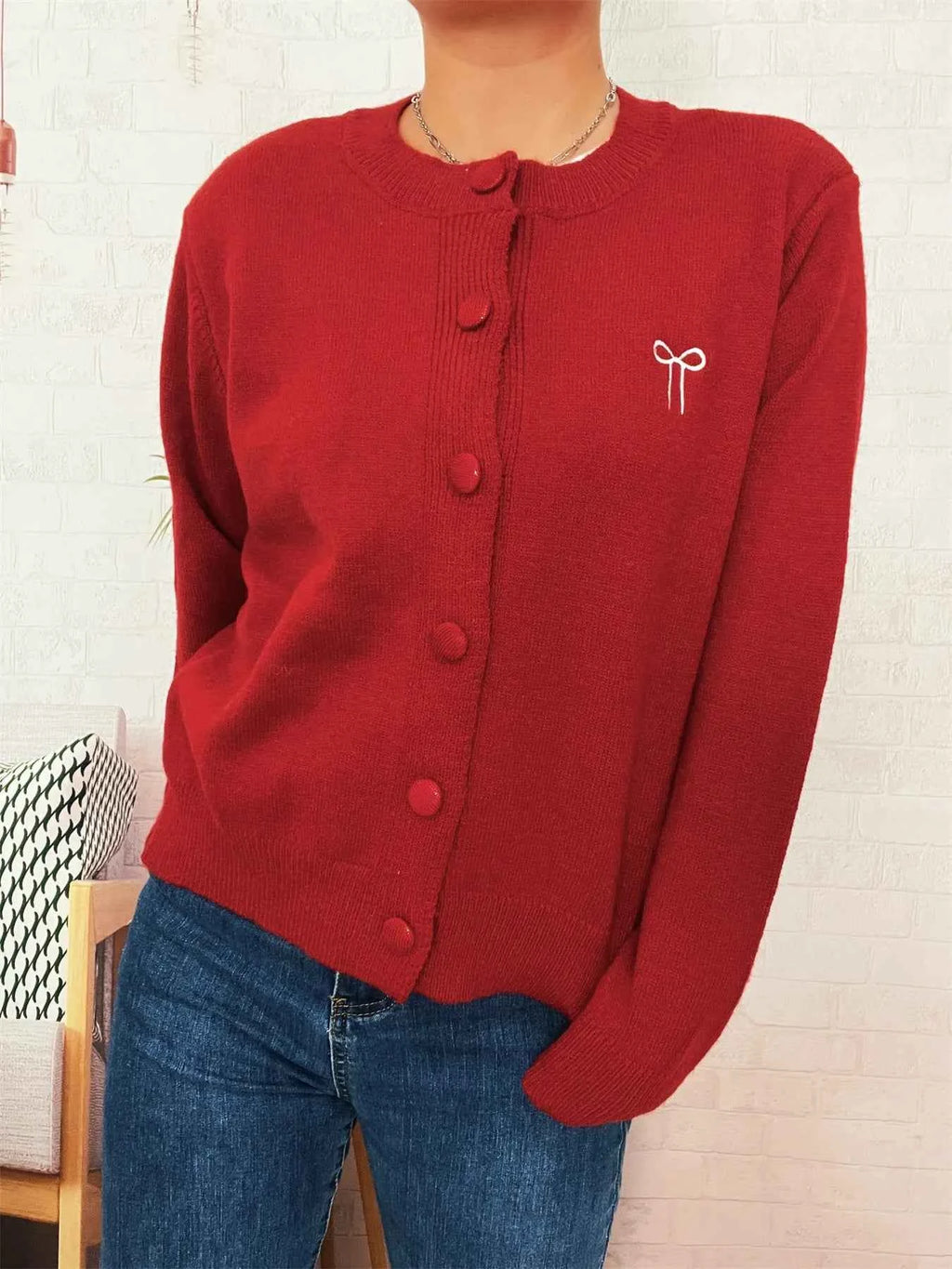 Button-Up Long Sleeve Cardigan 293531772f6846f0a2076252cca8219a-Max-Origin