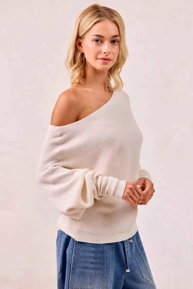 BiBi Waffle Knit Off Shoulder Top 2937e1df832e4f8cbafd466bbede2874-Max-Origin